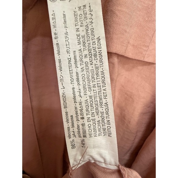 Zara Oversized Mauve Pink Shirt Long Sleeve Dress with Belt Size Large - Picture 7 of 7
